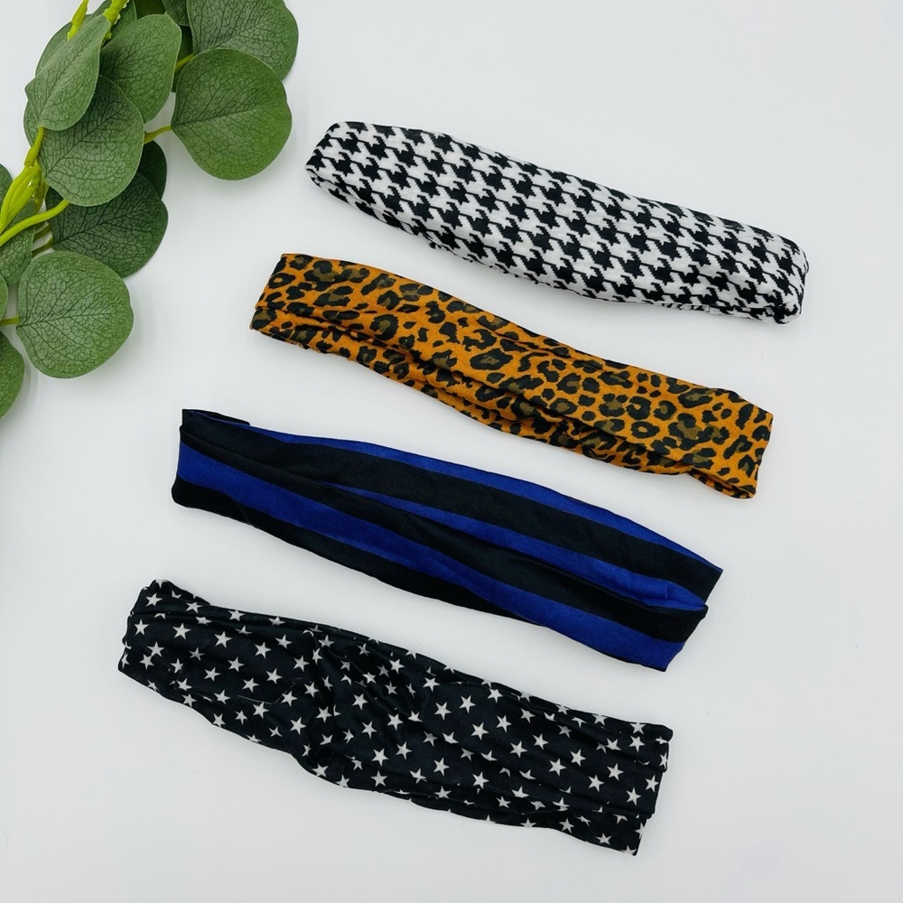 NEW WOMENS 4 PIECE HEADBANDS FUN PATTERNS